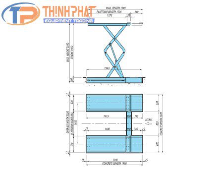 Cầu Nâng Cắt Kéo Nâng Gầm HL-35F - Ảnh 6