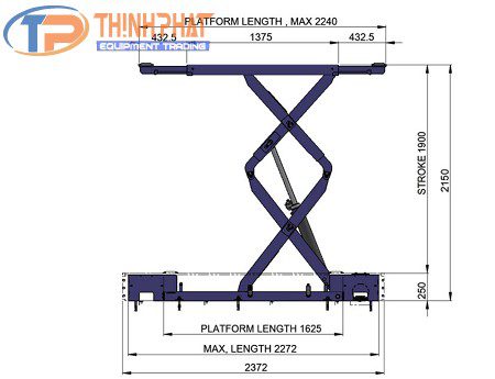 Cầu Nâng Cắt Kéo Nâng Gầm HL-40D - Ảnh 2