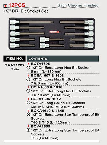 Bộ Vít 24 Chi Tiết 1/2 TOPTUL GAAT1202 - Ảnh 2