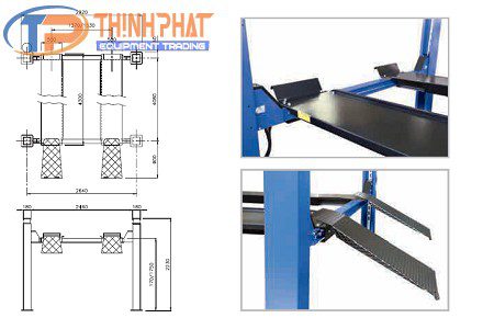 Cầu nâng 4 trụ 3.5 tấn 521 - Ảnh 3