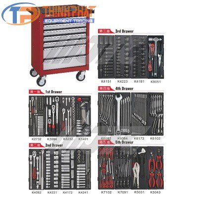 Tủ đồ nghề và bộ đồ nghề 344 chi tiết JTC-3931+344