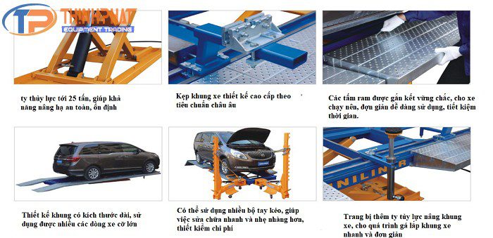 Bệ khung kéo nắn xe tai nạn lắp nổi UL-1000 - Ảnh 6