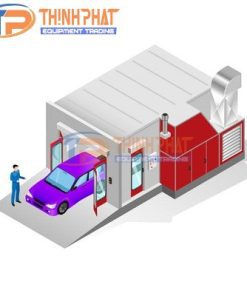 Phòng sơn ô tô sử dụng tháp nước dập bụi sơn TPET