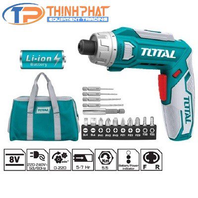 MÁY SIẾT VÍT DÙNG PIN 8V TOTAL TSDLI0801