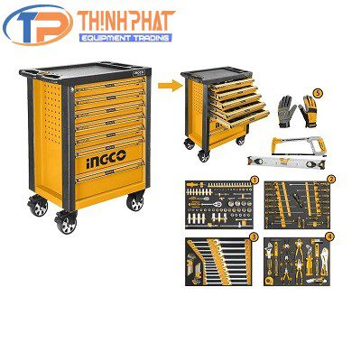 Tủ đổ nghề 7 ngăn kèm 162 chi tiết HTCS271621 INGCO