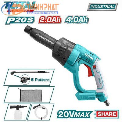 Máy xịt rửa áp lực dùng pin Lithium-ion 20V/4.0Ah Total TPWLI20084