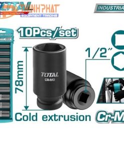 Bộ đầu tuýp 1/2" 10 chi tiết 78mm Total THKISD12102L