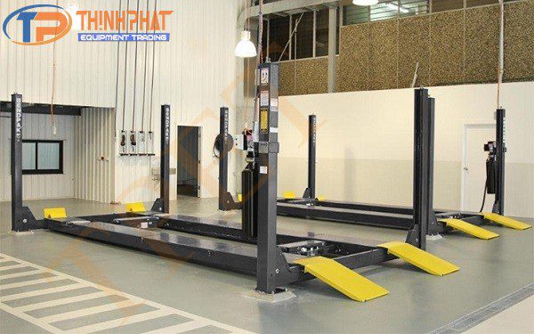 Cầu nâng 4 trụ có ô đĩa kiểm tra góc lái và tấm trượt cho bánh sau HDS-14LSX