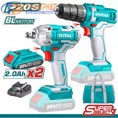 Bộ combo máy siết bulong , máy khoan dùng pin Total 20V TCKLI2017