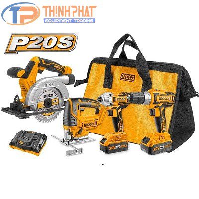 Bộ máy khoan, siết vít, cưa đĩa và máy cưa lọng Ingco CKLI2010