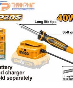 Mỏ hàn chì 40W dùng pin Ingco 20V CSILI2001