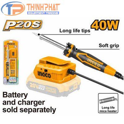 Mỏ hàn chì 40W dùng pin Ingco 20V CSILI2001