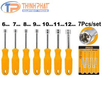 Bộ tua vít lục giác 6-12mm Ingco HKNSD0701