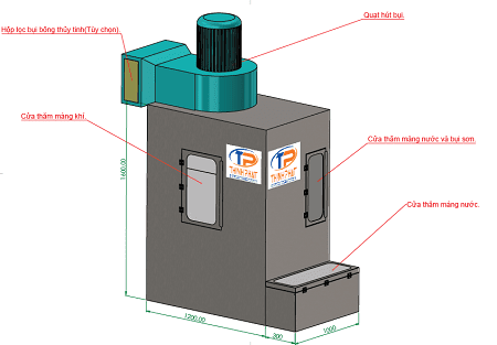 Bộ dập bụi sơn bằng màng nước 10HP